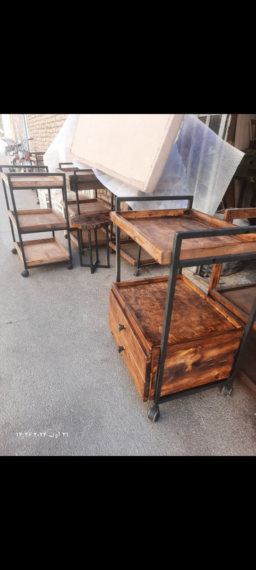 ترولی چوب فلز کشو دار
