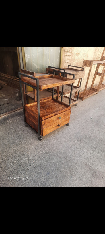 ترولی چوب فلز کشو دار