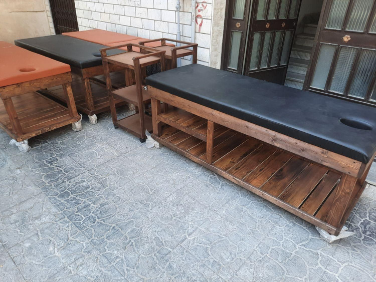 تخت ماساژ تمام چوب روس و تشک فوق طبی